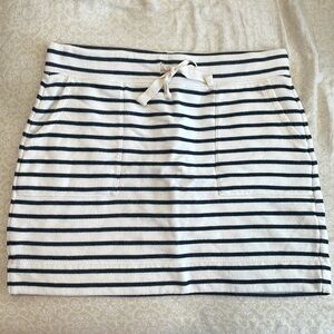 J Crew Striped Cotton A Line Mini Skirt with Tie